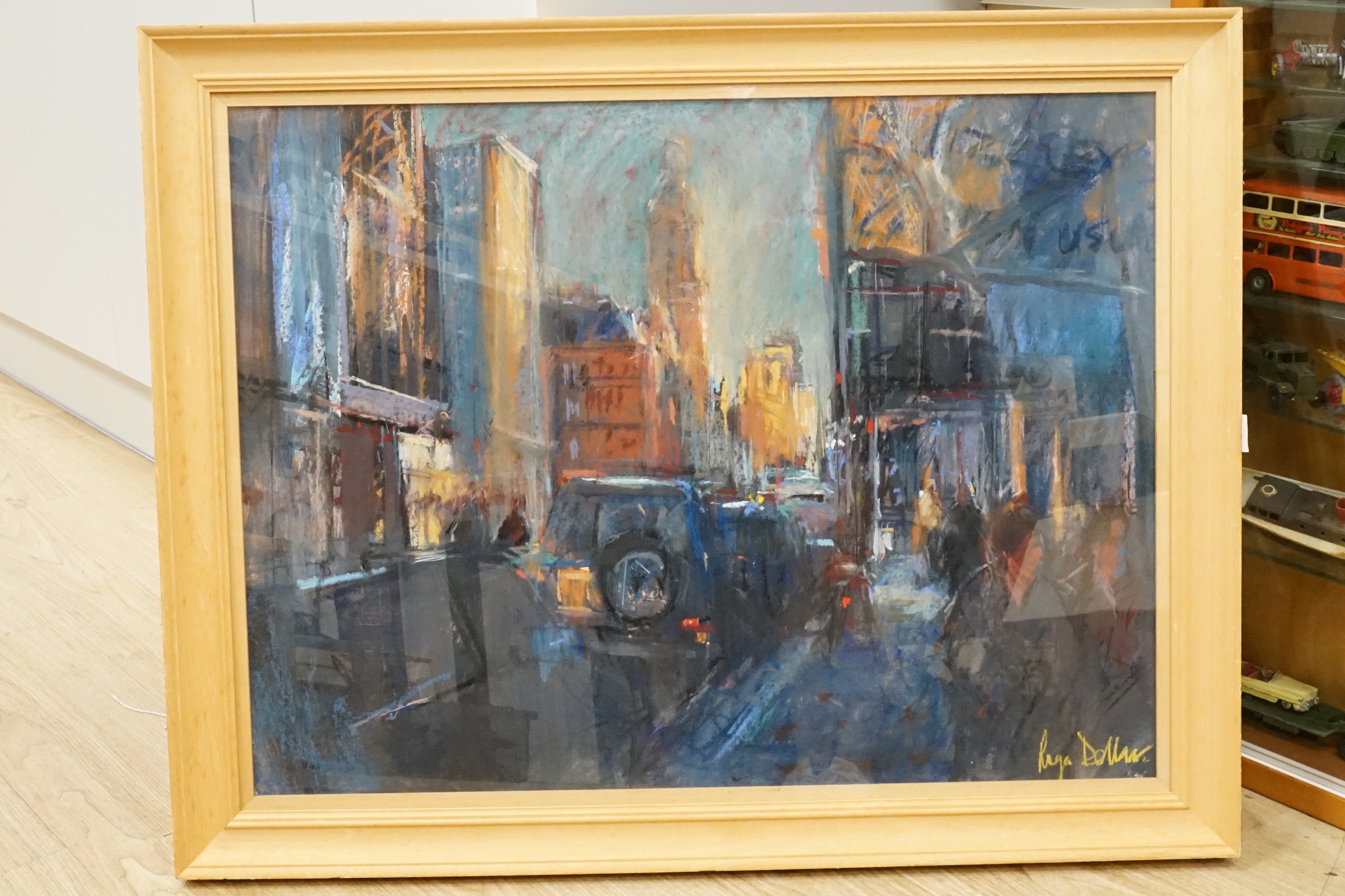 Roger Dellar, ROI RI (b.1949), pastel, Street scene, signed, 58 x 77cm